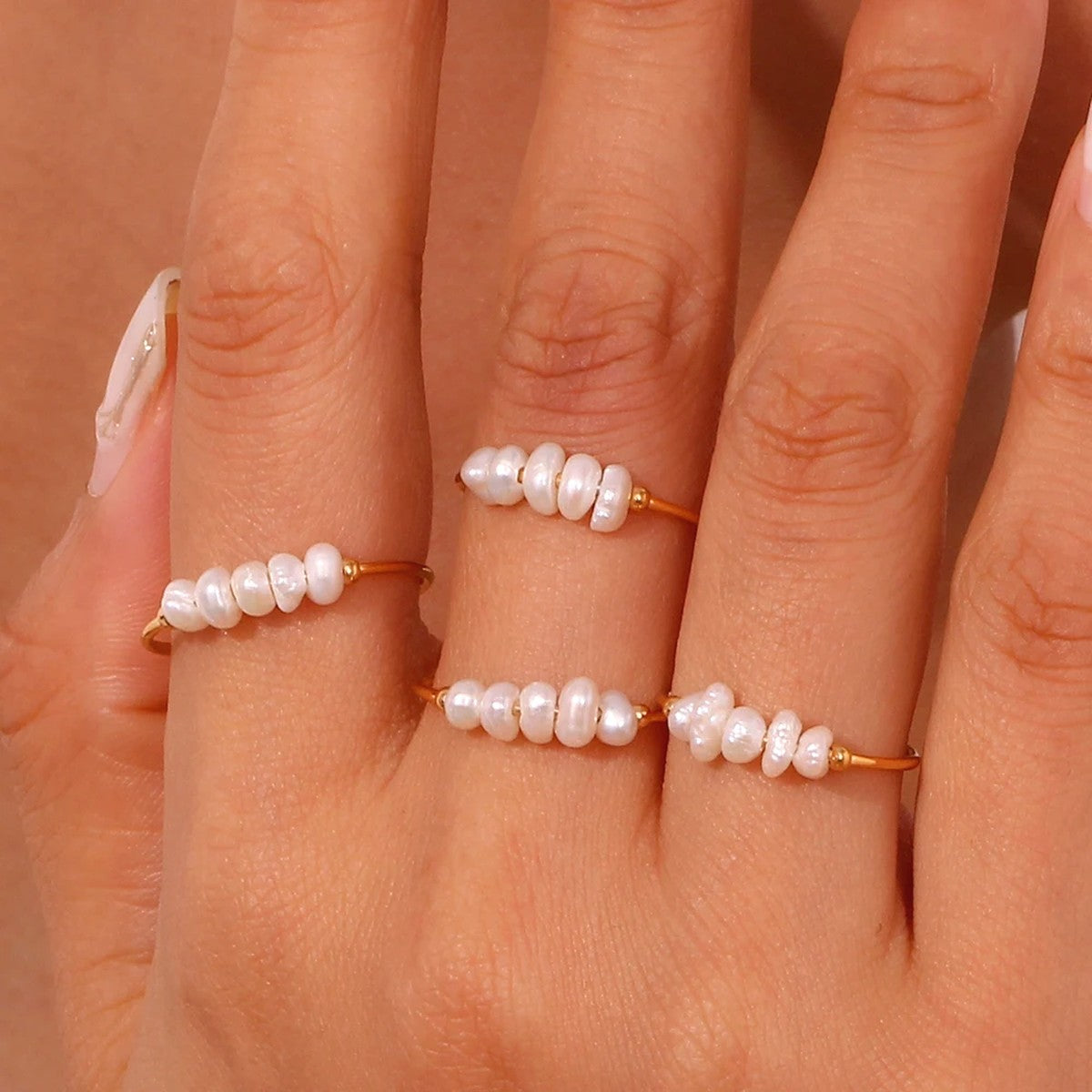 petite pearl ring