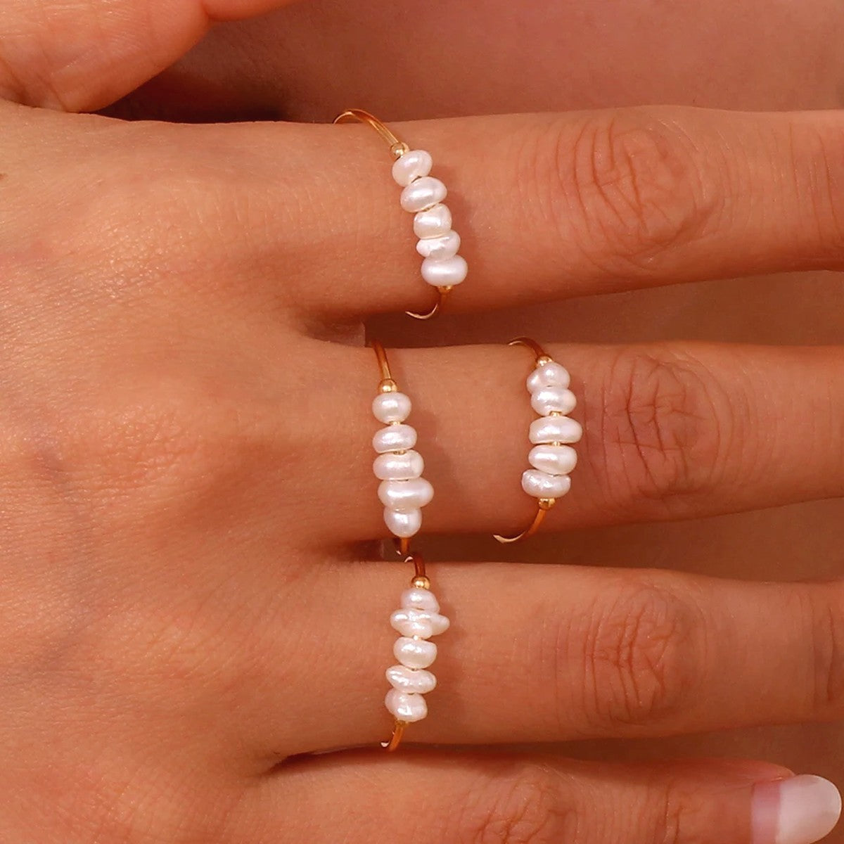 petite pearl ring